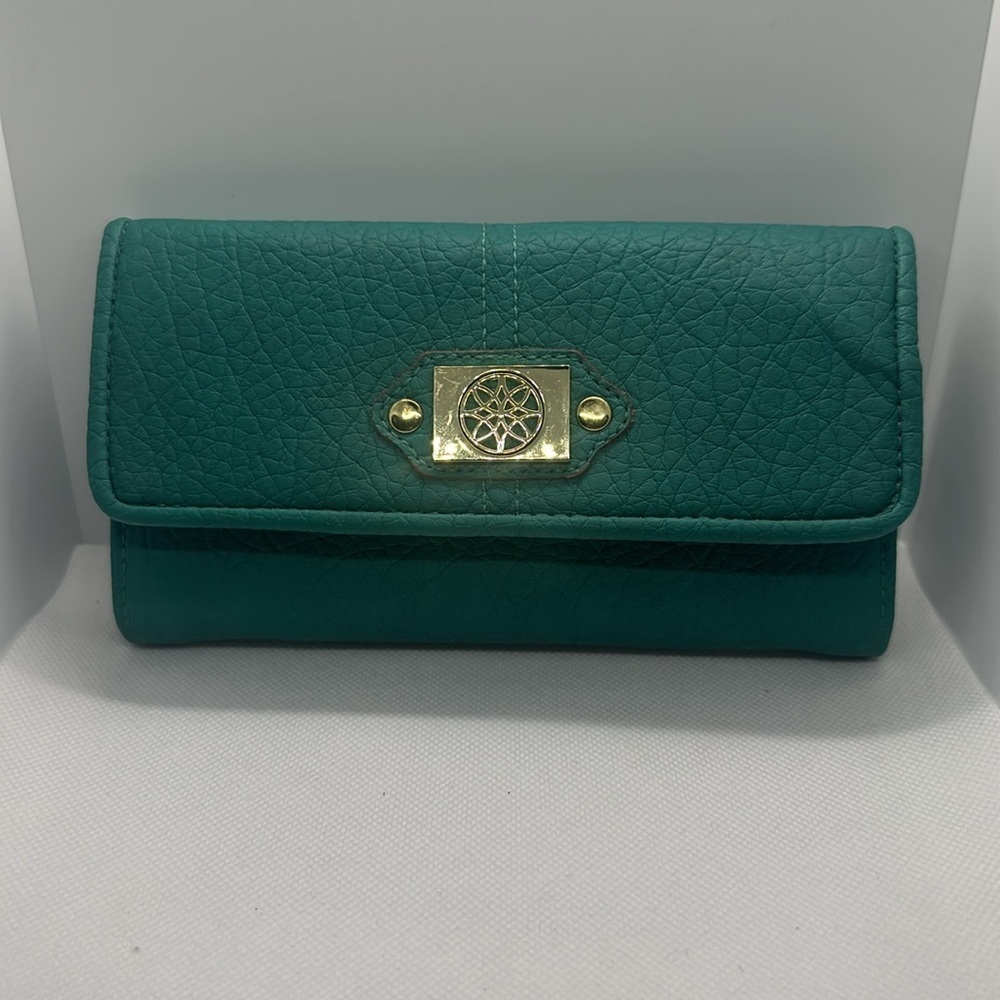 NWT George Leather Wallet Designer available colors :Green and Teal - Picture 6 of 16
